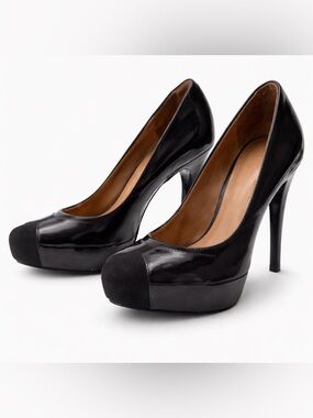 BCBGeneration Black Patent Platform Heels Size 8B Stiletto Pumps Classic